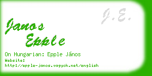 janos epple business card